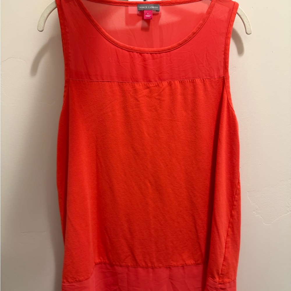 Vince Camuto Bright Coral Sleeveless Tank